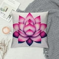 thumbnail image 2 of Orinice  Lotus Throw Pillow Cushion Cover, Vibrant Lotus Flower Pattern Spa Yoga Balance Energy Lifestyle Image, Decorative Square Accent Pillow Case,  White, 2 of 5