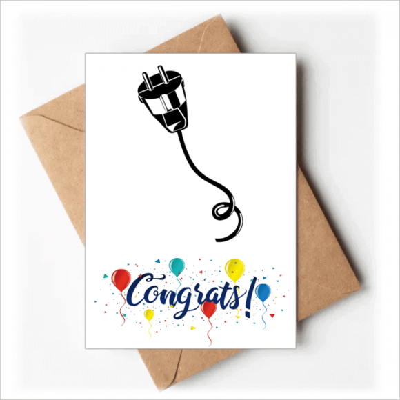 Plug Cable Charging Cable Black Pattern Wedding Cards Congratulations Greeting Envelopes