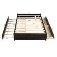 thumbnail image 6 of Full Platform Bed Frame with Twin Size Trundle, Full Size Stroage Bed with 2 Drawers and Slats Support, Solid Pine Wood Bed Frame for Bedroom, No Box Spring Required, Espresso, 6 of 7