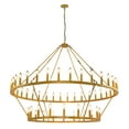 thumbnail image 2 of 60'' Extra Large Wagon Wheel Chandelier 2 Tier 54-Light Farmhouse Pendant Light Fixture Round  Hanging Lighting for High Ceiling, 2 of 10