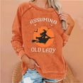 thumbnail image 2 of Rbaofujie Chandails pour Femmes Tendance Femmes Décontracté Manches Longues Col Rond Hauts Blouse Ample Imprimé Graphique Chandail Orange Chandails à Capuchon d'Automne pour Femmes, 2 of 4