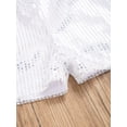thumbnail image 6 of Yartina Kids Girls Sequins Dance Shorts Hip Hop Jazz Dance Performance Costume Athletic Sports Gym Silver XL, 6 of 7