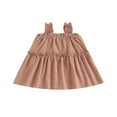 thumbnail image 1 of Bébé bébé Fille Été Robe en Lin Sans Manches Volant Bébé Princesse Mignonne Robes Robe de Soleil, 1 of 6