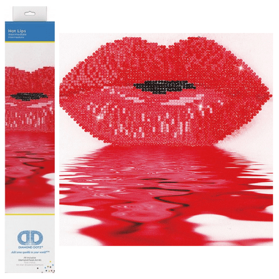 Diamond Dotz Hot Lips Diamond Painting Kits for Adults - Diamond Art Kits a Relaxing Creative Craft Kit with Dotz Gems 11.8"x11.8"