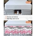 thumbnail image 7 of Pink Gray Ombre Wrap Around Bed Skirts for Queen Bed 18" Drop,Bed Skirt with Adjustable Elastic Belt Dust Ruffle Bed Valance for Bedroom Hotel Geometric Modern Abstract Moire Art Bed Frame Cover, 7 of 7