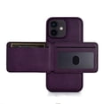thumbnail image 3 of Leather Wallet Phone Cases Compatible with iPhone 12 Case with Card Holder for Men/Women  2 in 1 Detachable Back Cover,Magnetic PU Leather RFID Blocking Flip Kickstand Credit Slots,Darkpurple, 3 of 8