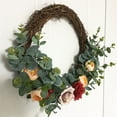 thumbnail image 3 of Uonlytech 1Pc Simulation Gar Silk Flower Wreath Dark Brown Wall Hanging for Home Party Decor, 3 of 8