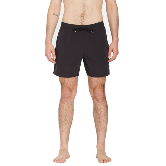 Lido Solid Trunk 16 Elasticated Boardshorts [Black]