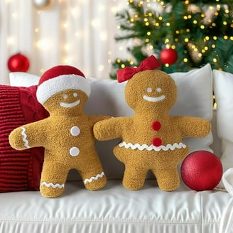 Coussin Doudou Bonhomme Pain D'Épices Noël 17 Cm - Peluche Douce, Déco Festive, Cadeau Enfant, Ambiance Chaleureuse