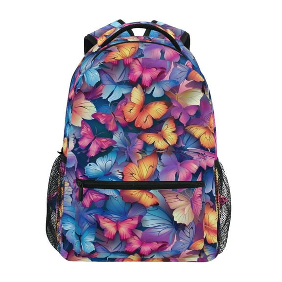 ALAZA Stylish Backpack Colorful Butterflies Elementary Bookbag Personalized Laptop School Bags Travel Daypack