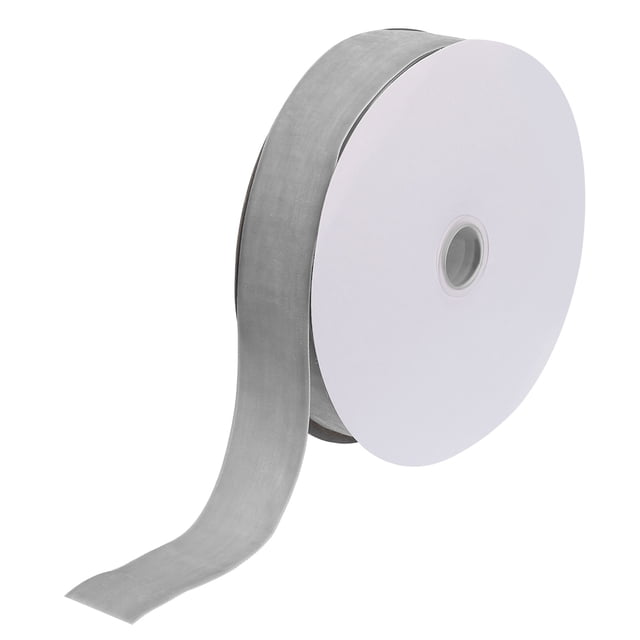 Unique Bargains Velvet Ribbon 1 1/2 Inch x 25 Yard Single Face Spool Silky DIY Crafts Gift Wrapping Bow Decoration Light Grey