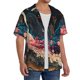 thumbnail image 2 of Balery Abstract Peacock Painting Camisa Casual de Manga Corta con Botones para Hombre, Texturizada, Estilo Cubano, para Playa, Verano-XX-Large, 2 of 5