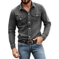 thumbnail image 6 of Blmnix Shirts for Men Guide Western Shirt Big And Tall Shirts Oversized Tees Collared Black Button Up Long Sleeve Men's Athletic Shirts & Tees,XXXL, 6 of 8