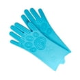 thumbnail image 1 of Methold 1 par de guantes de aseo para mascotas, cepillo de depilación multifuncional, herramienta de limpieza y fregado para baño, suministros para Aseo de mascotas Azul Methold PT004353-01, 1 of 6