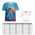 thumbnail image 2 of Nautical Green Sea Turtles Women's Short Sleeve Tops Casual Blouses T Shirt, 2 of 6