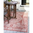 thumbnail image 4 of Unique Loom Collection Traditionnelle en Détresse Médaillon Vintage Transitionnel Tapis d'Intérieur et d'Extérieur, 5 x 8 Pieds, Rouille Rouge/gris, 4 of 4