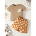 thumbnail image 2 of GXFC Baby Boys Summer Outfits Clothes 6M 1T 2T 3T Toddler Short Sleeve Letter Print Shirt Tops and Sun Print Elastic Shorts 2Pcs Casual Clothing for Kids Boy, 2 of 9