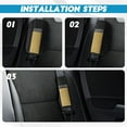 thumbnail image 5 of 2 PCS Bling Car Seat Belt Cover Pad, Breathable Leather Seat Belt Covers for Cars, Soft Comfortable Seat Belt Shoulder Strap Covers, Rhinestone Auto Seat Belt Protector Cushion, Beige, 5 of 12