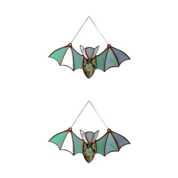 Ounissouiy Práctico atrapasol de vidrieras de murciélago, ampliamente utilizado, colgante de decoración de murciélago teñido de murciélago Type3 NO3