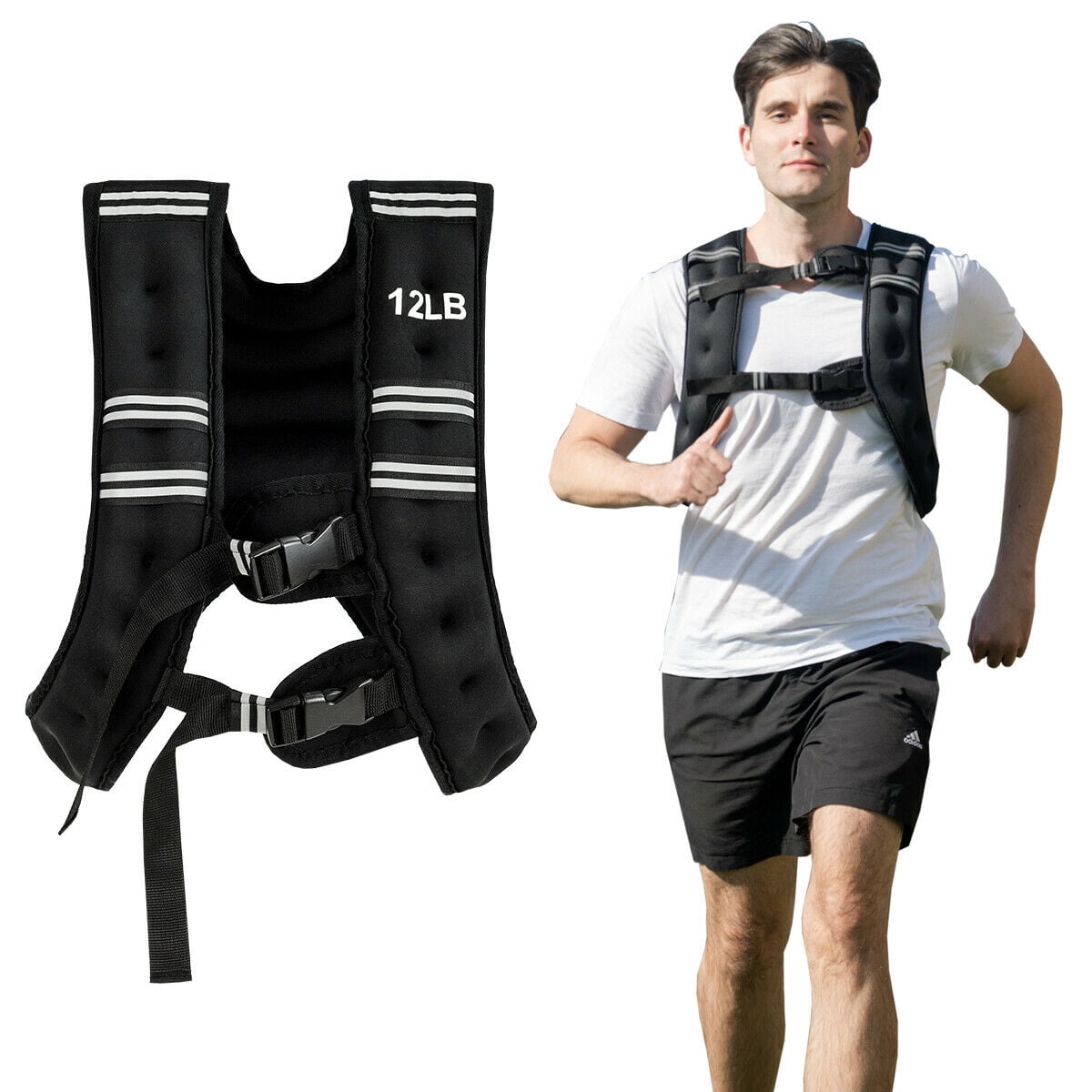 Training Adjustable Workout Weighted Vest with Mesh Bag12 lbs