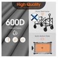 thumbnail image 4 of Collapsible Folding Wagon,Large Utility Wagon Cart Foldable,Folding Wagon Cart with All Wheels,Heavy Duty Garden Cart,Portable Wagon for Shopping Grocery Camping Sports Fishing (Gray/White), 4 of 7