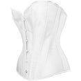thumbnail image 3 of Corset Bustier en Satin Noir Aguichant Fort à Lacets - Aussi Blanc & Rouge, 3 of 5
