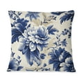 thumbnail image 3 of Designart "Cobalt Elegance Redux VI" Floral Printed Throw Pillow, 3 of 5