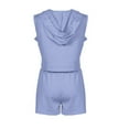 thumbnail image 6 of Wyongtao Women's 2 Piece Outfits Sleeveless Hoodie Pullover Drawstring Crop Tops Short Pants Lounge Sets Sweatsuit,Blue XXL, 6 of 8