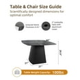 thumbnail image 5 of Modern 44" Rounded Square Outdoor Dining Table with Black Sintered Stone Top and Aluminum Pedestal Base, Weatherproof and Rust-Free for Patio, Deck, Poolside, Balcony – Seats 4, 5 of 9