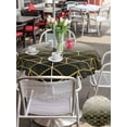 thumbnail image 4 of Outdoor Tablecloth with Umbrella Hole and Zipper, Yellow Geometric Round Table Cloth 60 Inch Waterproof Tablecloth, Modern Abstract Gradient Marble Picnic Table Cover for Patio Camping, 4 of 7
