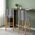 thumbnail image 2 of Grey Ombre Bar Stool Cover Set of 4, Farmhouse Gray Gradient Modern Art Stretch Bar Chair Cover, Removable Washable Pub Counter Stool Chair Slipcover for Kitchen Dining Room Pub Cafe, 2 of 9