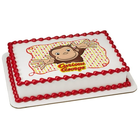 George Case - Curious George Let's Celebrate 1/4 Sheet Image Cake Topper Edible Birthday Party