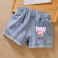 thumbnail image 5 of Akiihool Toddler Girls Denim Shorts Girl's Jean Shorts High Waist Straight Leg Denim Shorts (Pink,9-10 Years), 5 of 5