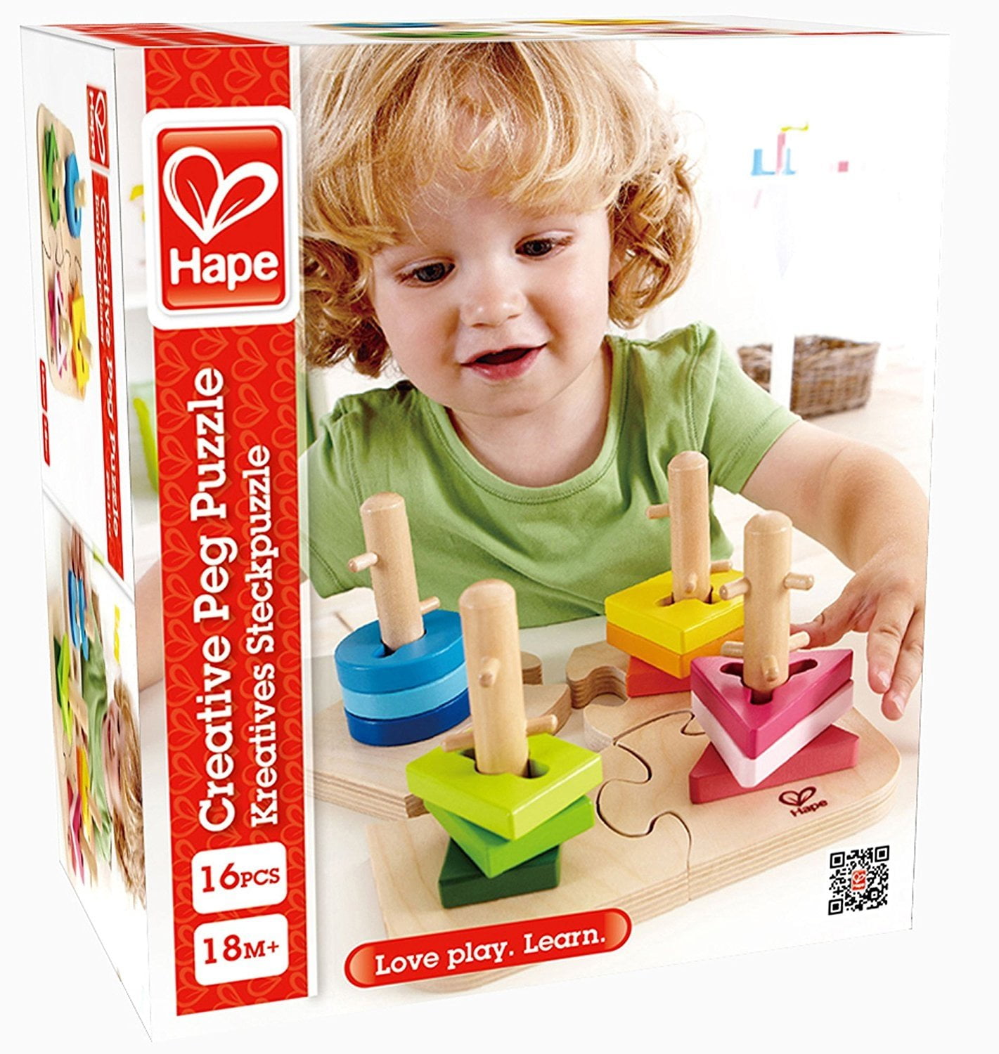 hape creative toddler wooden peg puzzle