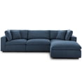 thumbnail image 3 of Modern Contemporary Urban Design Living Room Lounge Club Lobby Sectional Sofa Set, Fabric, Navy Blue, 3 of 8