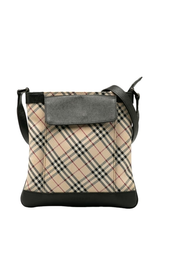 Pre-Owned Burberry Nova Check Crossbody Shoulder Bag in Beige Multicolor Canvas and... (Good)