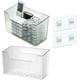 thumbnail image 1 of Juego de 2 organizadores de almacenamiento para ducha, apilables, de plástico transparente, adhesivos, para baño, cocina, armario y despensa. Sin BPA. Transparente., 1 of 5