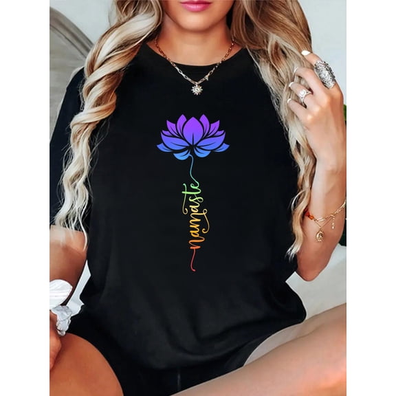 Namaste Lotus Flower Meditation Yoga T-Shirt