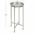 thumbnail image 2 of Kate and Laurel Celia Round Metal Foldable Accent Table with Tray Top, 14" x 14" x 25.75", Silver, 2 of 6