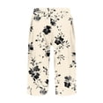 thumbnail image 4 of Bermuda Shorts for Women Knee Length Cotton Linen Wide Leg Summer Shorts High Waisted Loose Fit Casual Trousers Brown 5XL, 4 of 5