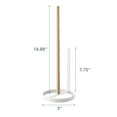 thumbnail image 5 of Yamazaki Home  Toilet Paper Stocker, Steel and Wood,  Holds 3 toilet paper rolls - White - L 5.12 x W 5.12 x H  14.76 inches, 5 of 5