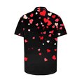 thumbnail image 4 of GERsome Men's Valentine's Day Short Sleeve Shirts Button Down Love Heart Graphic Beach Vacation Shirts S-5XL, 4 of 5