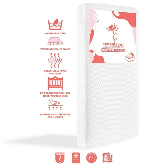 Dream On Me Baby Fairy 5” Foam Crib & Toddler Bed Mattress