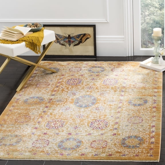 SAFAVIEH Sutton Roswell Transitional Area Rug, Gold/Ivory, 8' x 10'