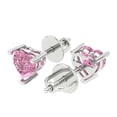 thumbnail image 2 of Clara Pucci 1.5Ct Pink Heart Cut VVS1 Screw Back Stud 14k Solid hypoallergenic Gold Designer Earrings For April, 2 of 7