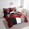 thumbnail image 3 of jejeloiu Cheetah Print 7 Pieces Bedding Comforter Set,Black White Black Full Bedding Set For Leopard Lover Reversible, 3 of 8