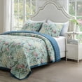 Greenland Home Fashions Pavona Vintage Peacock Garden Quilt Set 3Piece