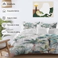 thumbnail image 3 of 3 Piece Summer Palm Trees Duvet Cover Set Full Size, Microfiber Comforter/Quilt Cover with Corner Ties and 2 Pillowcases, Botanical Tropical Leaves All Season Soft Bedding with Zipper Closure, 3 of 8