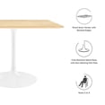 thumbnail image 5 of Modway Lippa 40" Square Wood Grain Dining Table in White Natural, 5 of 7