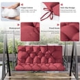 thumbnail image 2 of Kimunuk Outdoor Porch Swing Cushion, 47" X 40" X 5" Waterproof Bench Chair Replacement Cushion with 6 Ties for Patio, Fuchsiared, 2 of 7